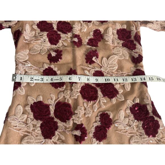 Dress The Population Stephanie Sequin Cocktail Embroidered Mini Dress Size S - Picture 12 of 12